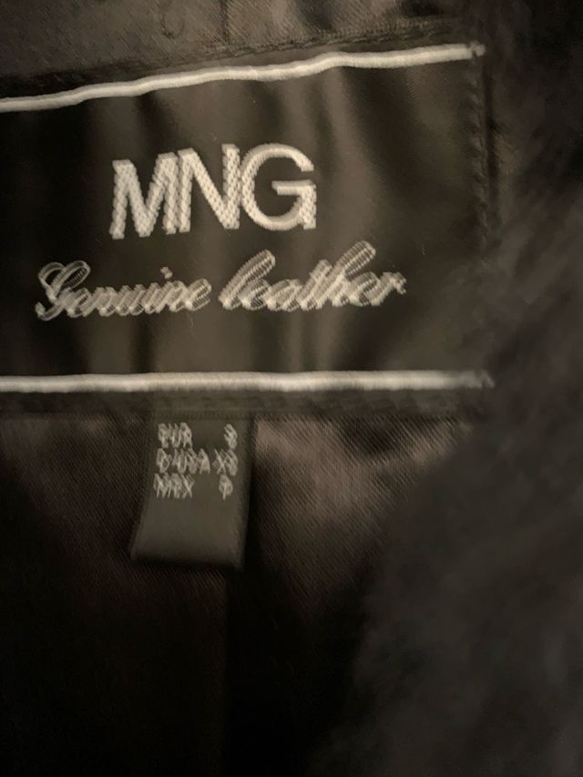 Abrigo largo mujer piel cuero MANGO negro S 