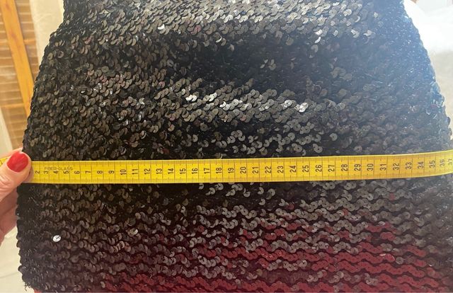 Crop top lentejuelas negro T/3840