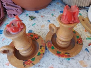 Portacandele in legno 