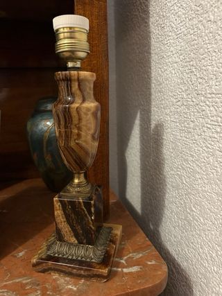 Pie de lampara de mesa de piedra 23 cm de alto
