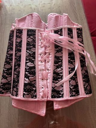 Corset rosa y negro xl