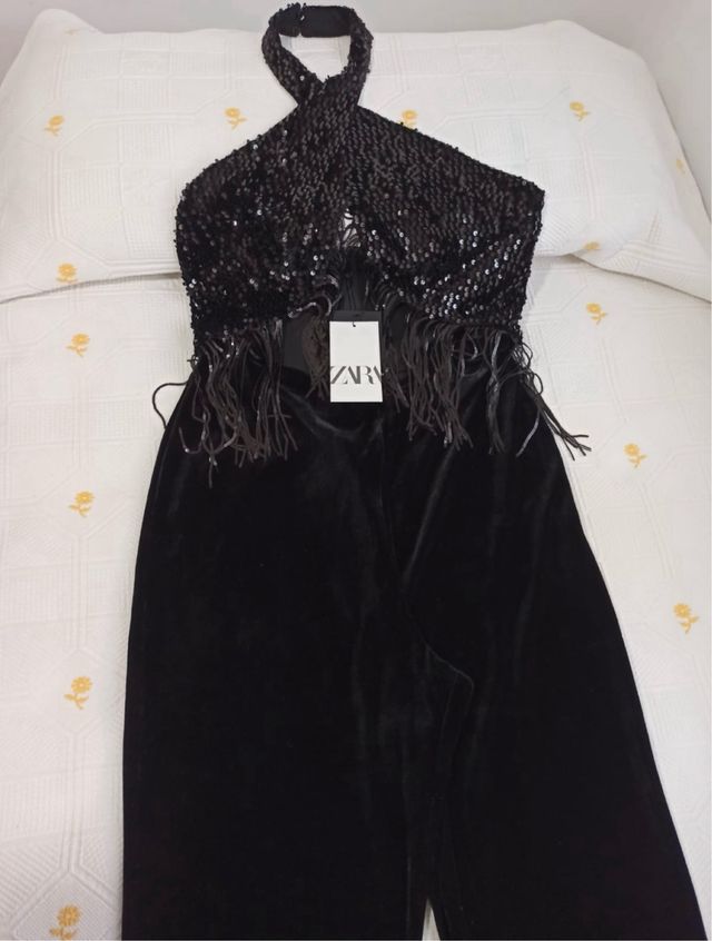 Mono ZARA Lentejuelas y flecos