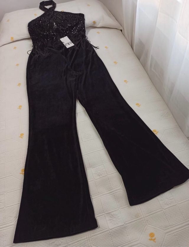Mono ZARA Lentejuelas y flecos
