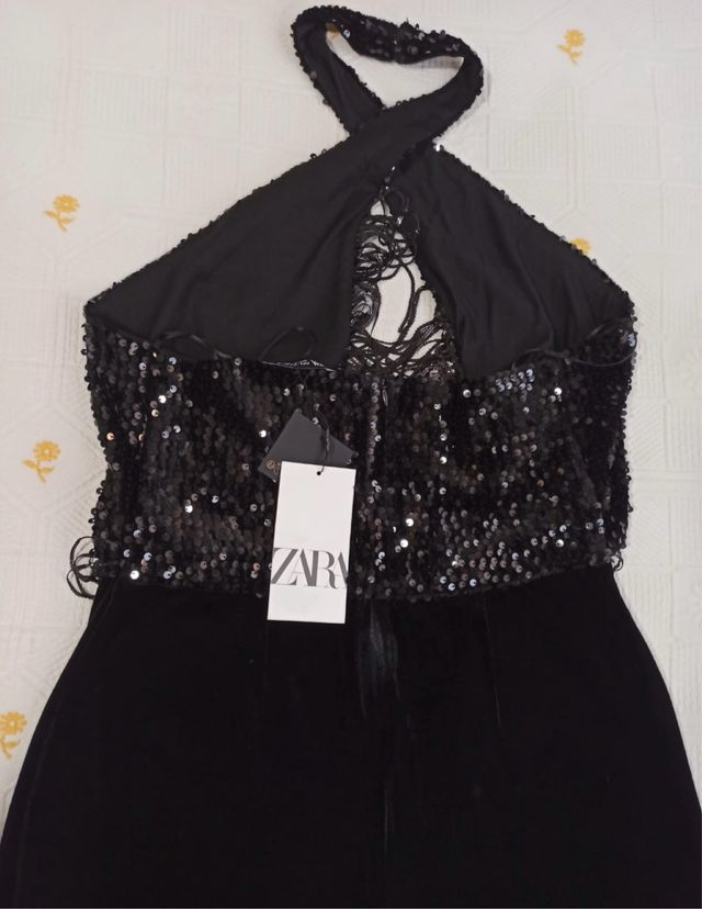 Mono ZARA Lentejuelas y flecos