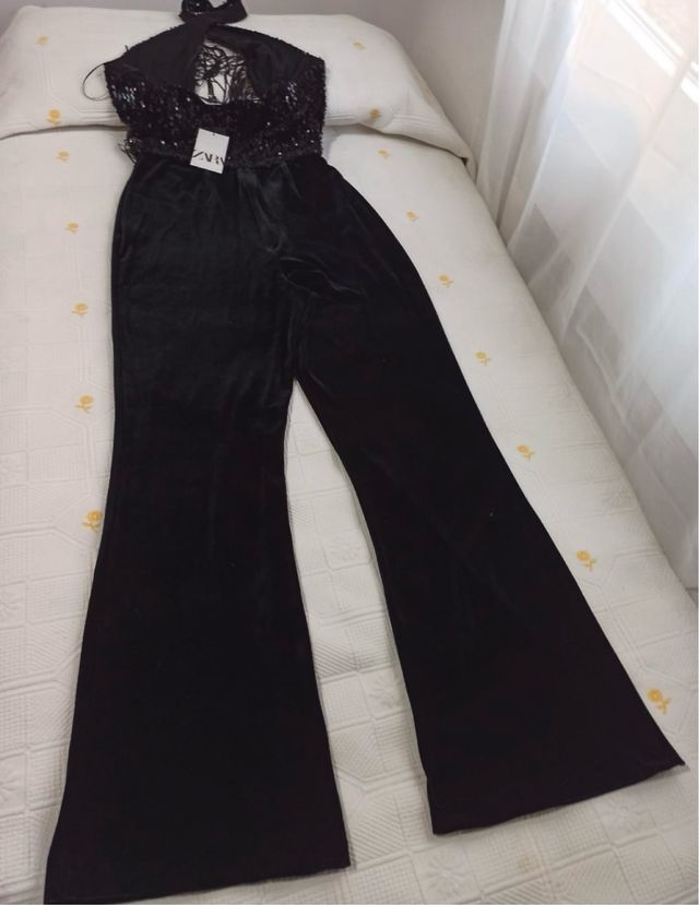 Mono ZARA Lentejuelas y flecos