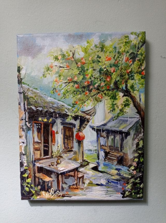 Cuadro de autor paisaje asiático