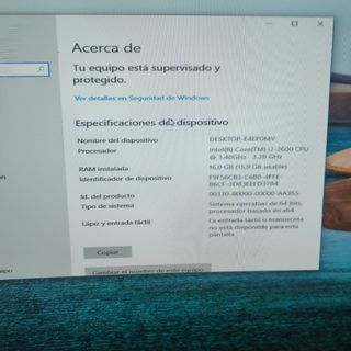 Placa ram y procesador un i7 y 16gb