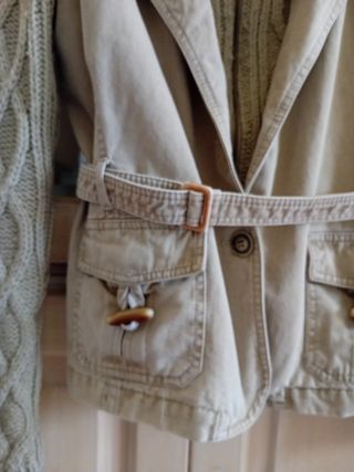 Chaqueta combinada lana y tela vaquera