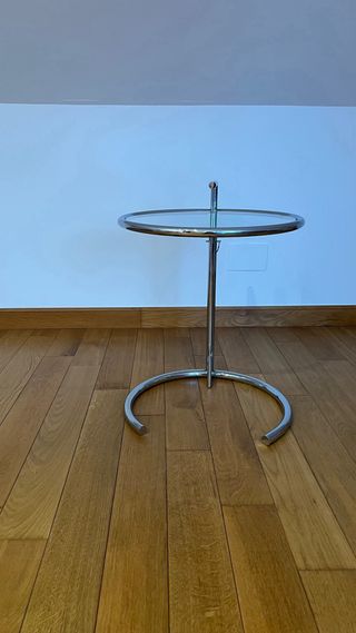 Tavolo ausiliario in acciaio inox e vetro