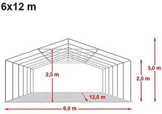 Carpa almacén 6x12 m PVC 750 N Impermeable Blanco