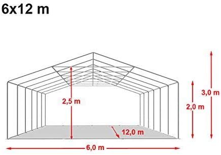Carpa almacén 6x12 m PVC 750 N Impermeable Blanco