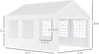 Carpa para Fiesta Cochera Gazebo 6x4m Pergola