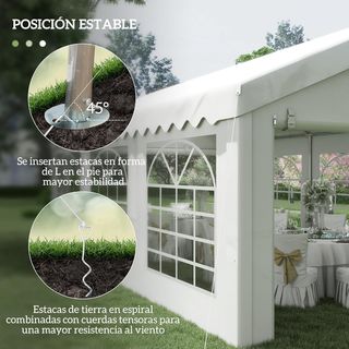 Carpa para Fiesta Cochera Gazebo 6x4m Pergola