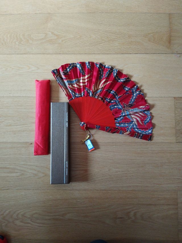 Abanico artesanal madera y seda