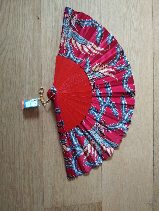 Abanico artesanal madera y seda