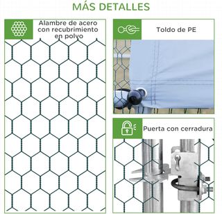 Gallinero para Exterior Grande 3x4x2 m Jaula