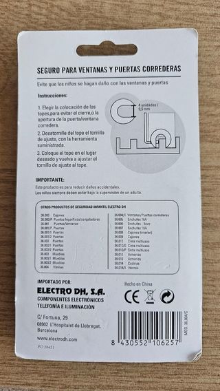 Seguro para ventanas y puertas corredera