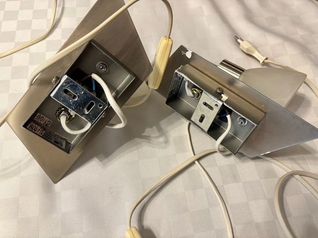 Coppia Applique da parete vetro/acciaio