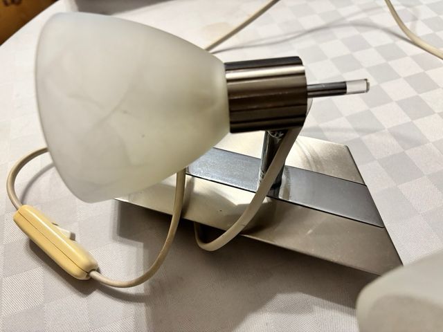 Coppia Applique da parete vetro/acciaio