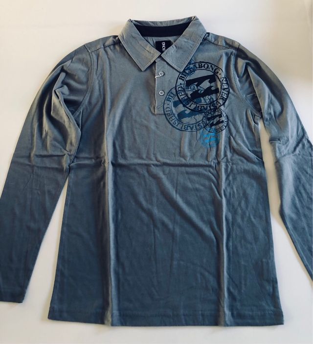 Polo Billabong manga larga gris 14 años