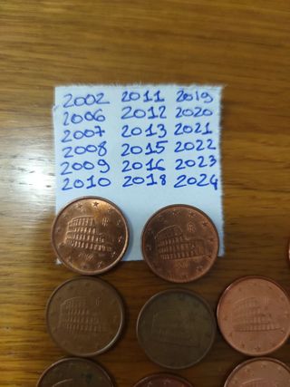 Monete da 0.05 cent Italia - anni vari