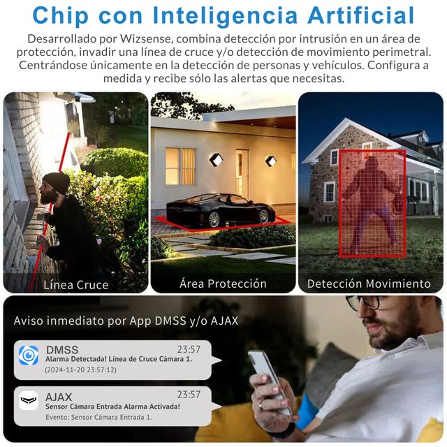 Cámara Dahua Tioc 8Mpx Con IA y Salto Alarma AJAX
