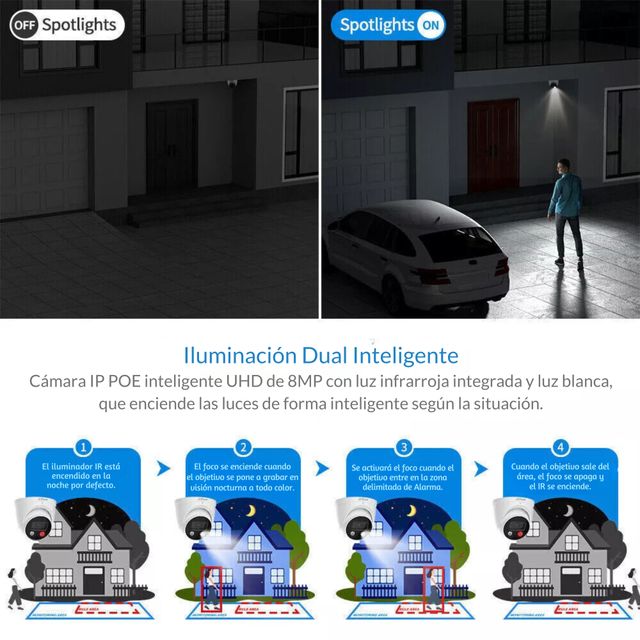 Cámara Dahua Tioc 8Mpx Con IA y Salto Alarma AJAX