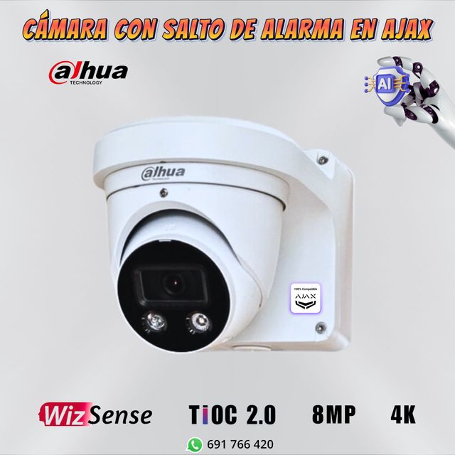 Cámara Dahua Tioc 8Mpx Con IA y Salto Alarma AJAX