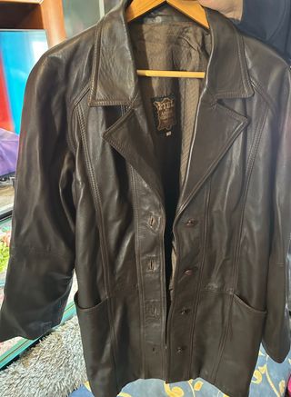 Chaqueta piel mujer color marron oscuro talla 50