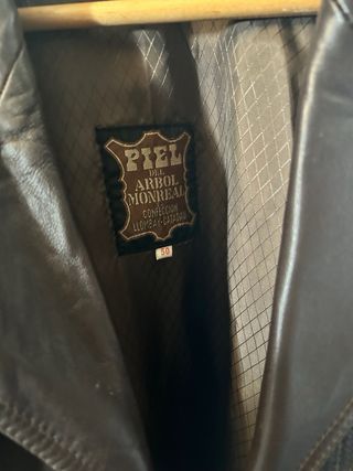 Chaqueta piel mujer color marron oscuro talla 50