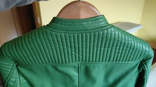 Cazadora vintage cuero sintético verde