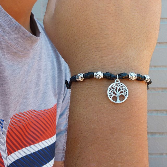 Pulsera de Nudos de la Suerte con Árbol de la Vida