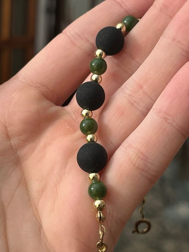 Bracciale donna verde e nero