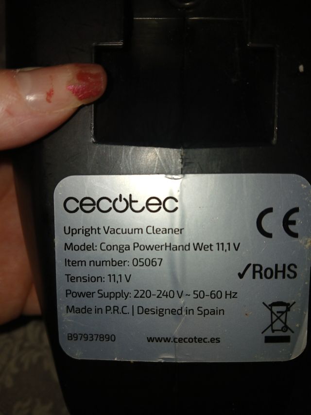 Aspiradora de mano con bateria