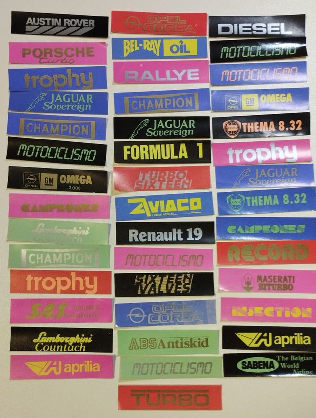Antiguas pegatinas del motor