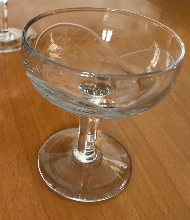 6 copas de cristal tallado