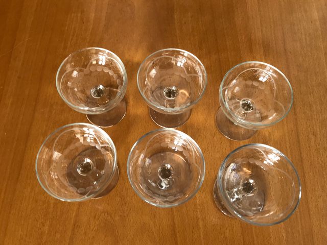 6 copas de cristal tallado