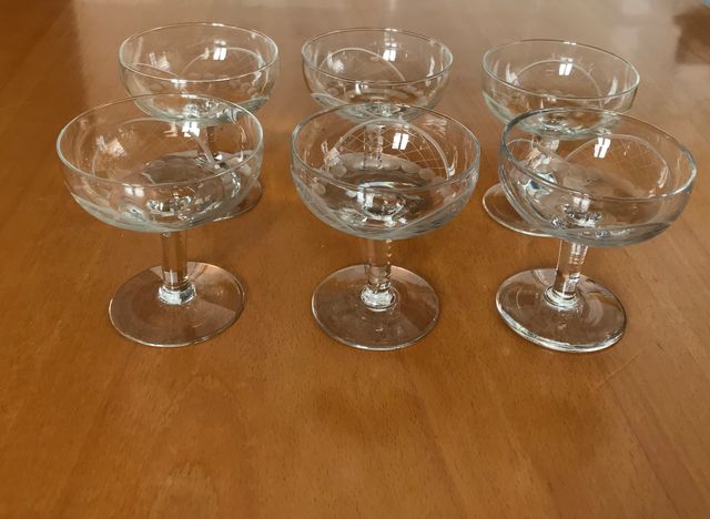 6 copas de cristal tallado