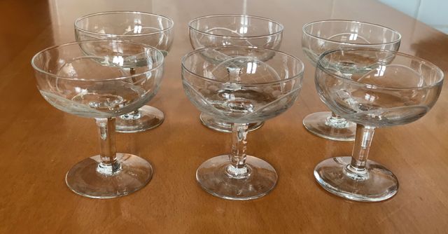6 copas de cristal tallado