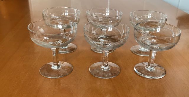 6 copas de cristal tallado