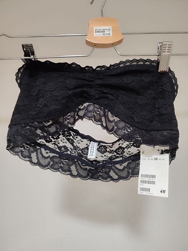 Sujetador bustier, H&M, con etiqueta