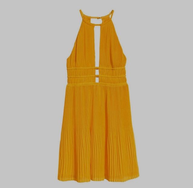 Vestido cuello halter naranja