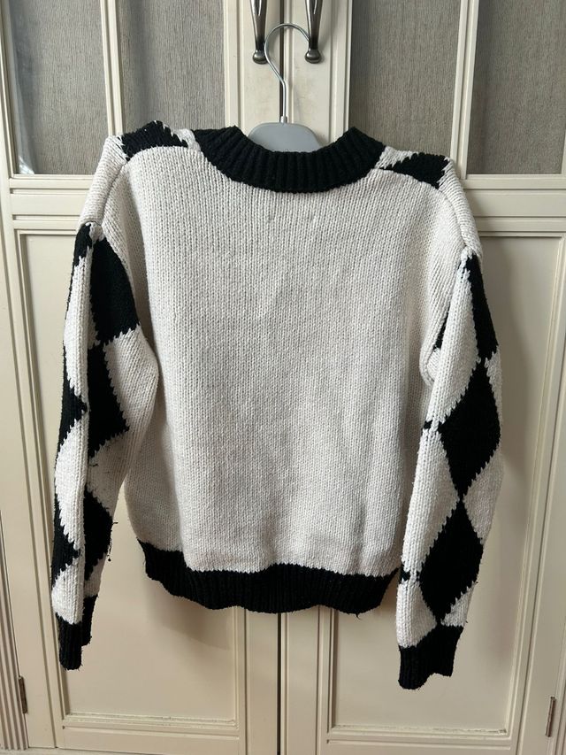 Jersey niña de rombos negros y blancos