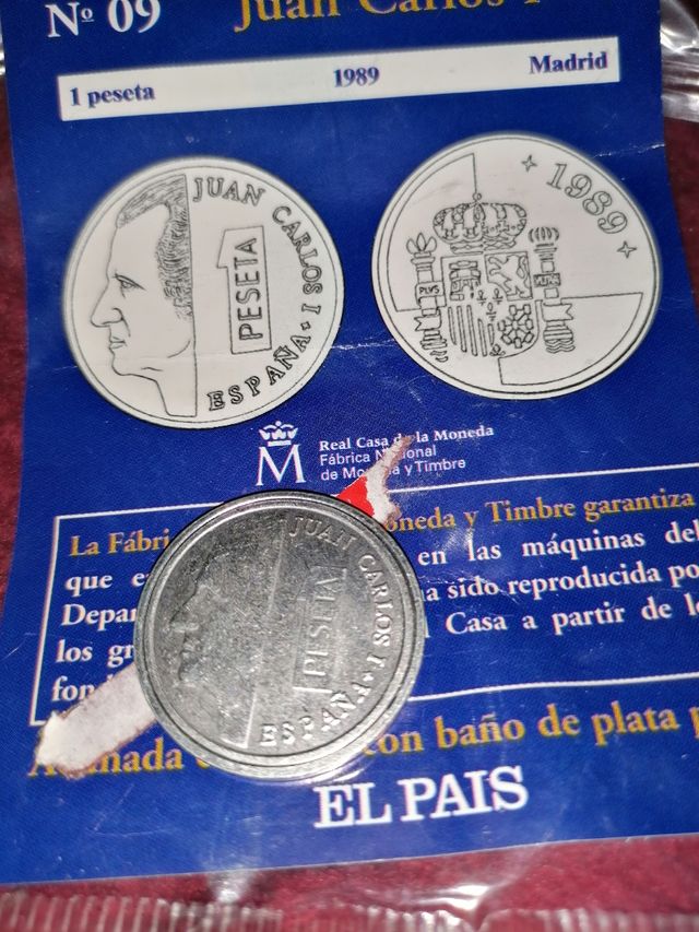 Moneda Juan Carlos I de 1 peseta de 1989