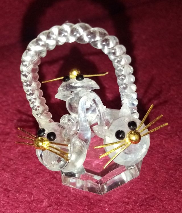 Cesta gatitos cristal tipo Swarovski