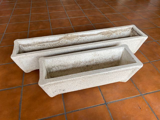 Jardineras piedra lavada exterior