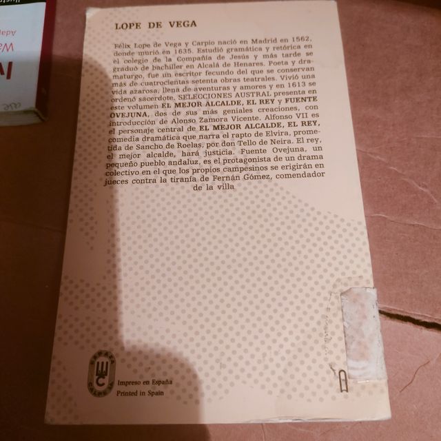 Libro san Manuel bueno mártir/ fuenteovejuna