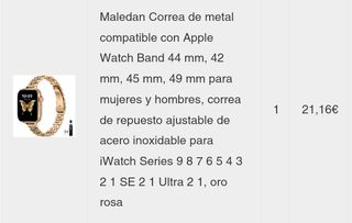 Maledan Correa de metal compatible con Apple Watch