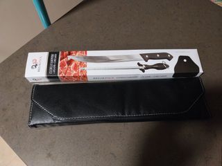 Cuchillo jamonero con funda y afilador