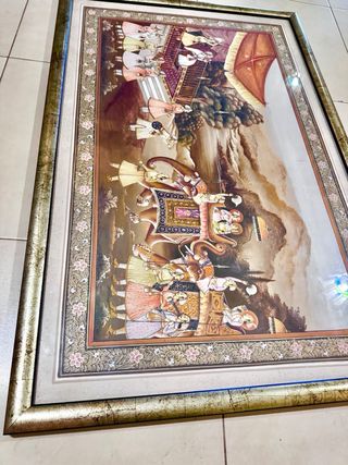 Cuadro seda hindu antiguo